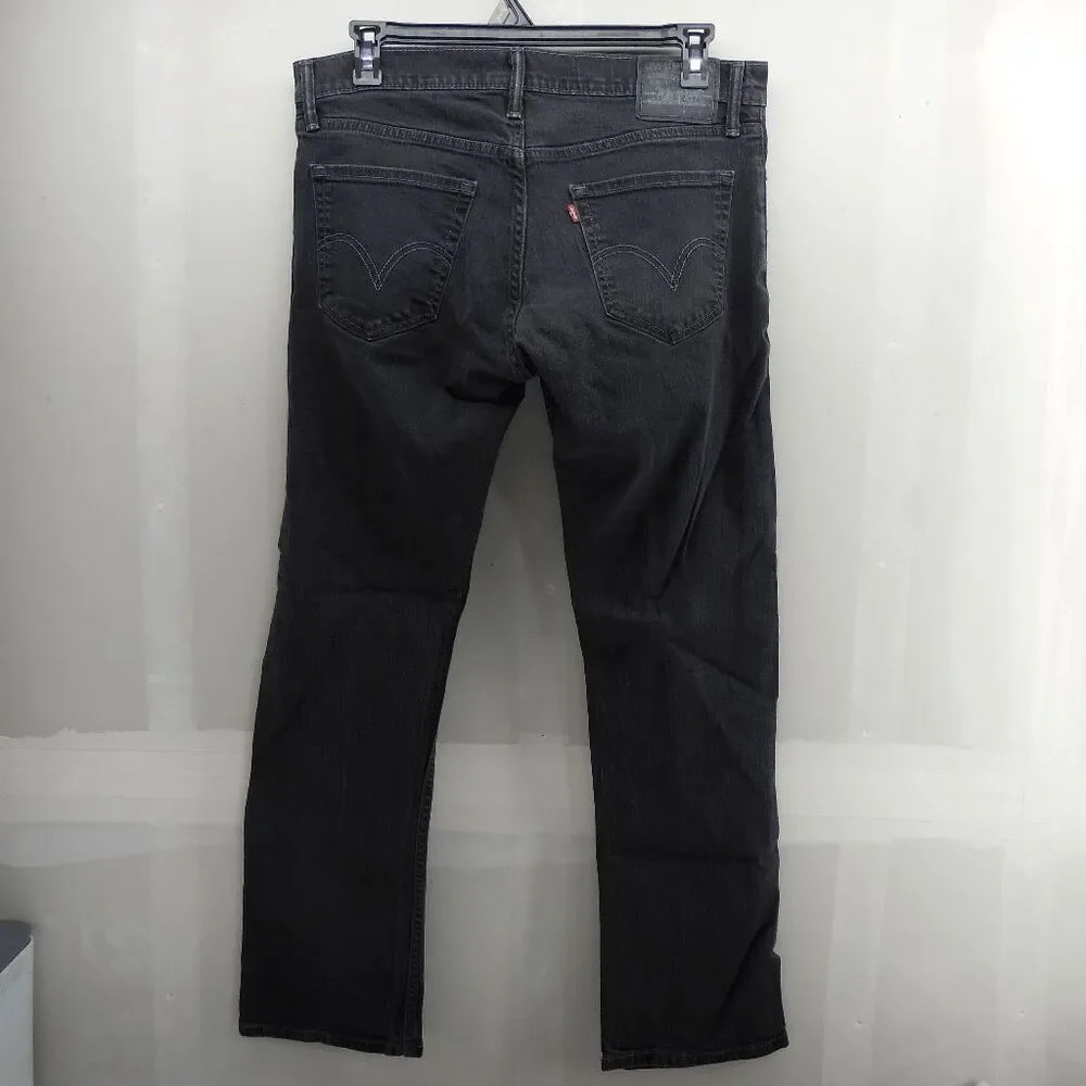 Levis 514 Slim Straight Stretch Black Jeans Mens 36x32 Hipster Grunge‎ Gothic